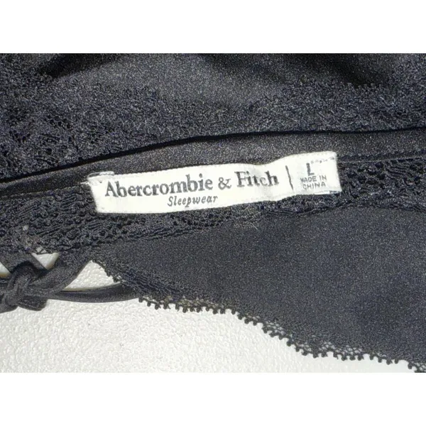 Abercrombie & Fitch Sleepwear Black Lace Sheer Bow Tie Camisole Top Women Size L - Image 4