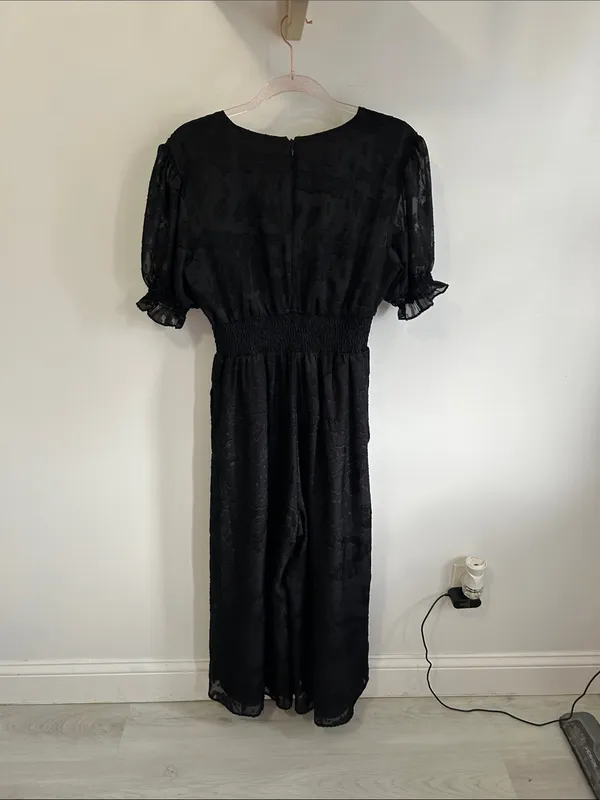 Anthropologie Hutch Black Burnout Wide Leg Jumpsuit - Image 6