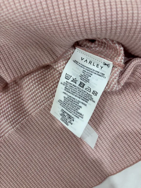 Varley Maceo Pique Mock Neck Pullover Sweatshirt in Blush Pink Size Small‎ - Image 6