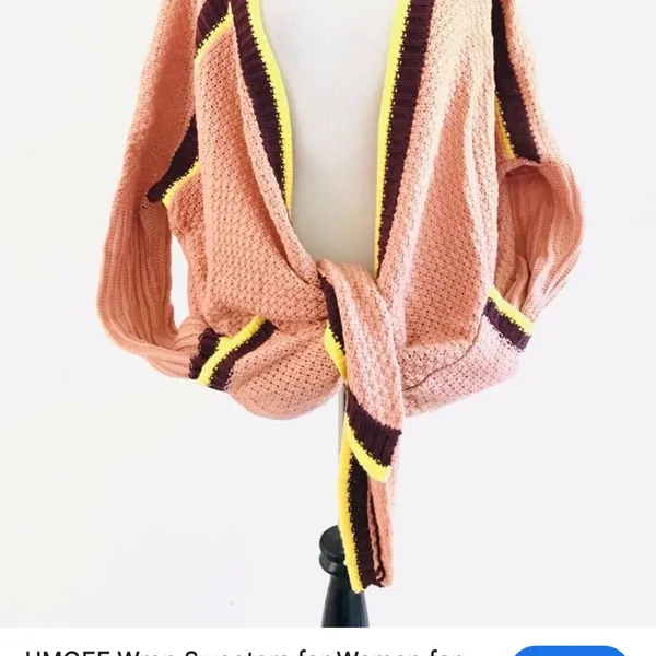 Umgee Oversized Wrap Sweater Draped Boho Crochet Chunky Swing Cardigan‎ Jacket. - Image 10