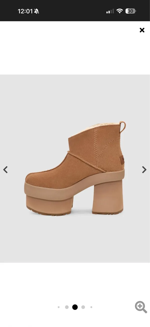 UGG Tan Chunky Platform Shearling Booties - Image 6
