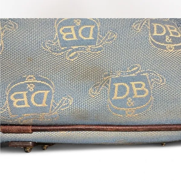 Dooney & Bourke East West Canvas / Leather Trim Donegal Crest Tote Shoulder Bag - Image 3