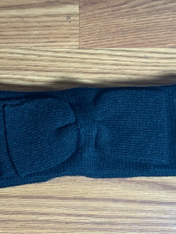 kate spade navy knit headband with logo tag - Image 2