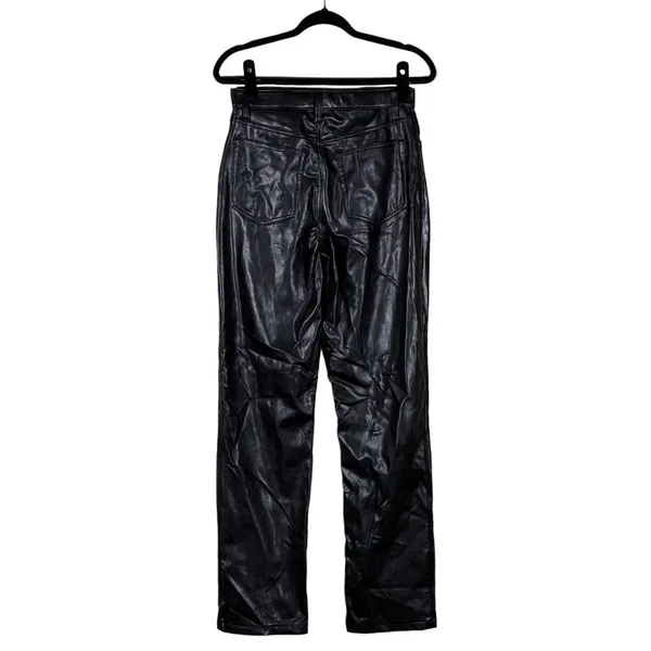 Abercrombie & Fitch 90s Straight Ultra High Rise Faux Leather Pants Black Size 6 - Image 5