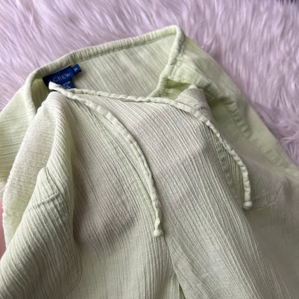 Vintage Gauze Cotton Lime Green Beach Pants - Image 4
