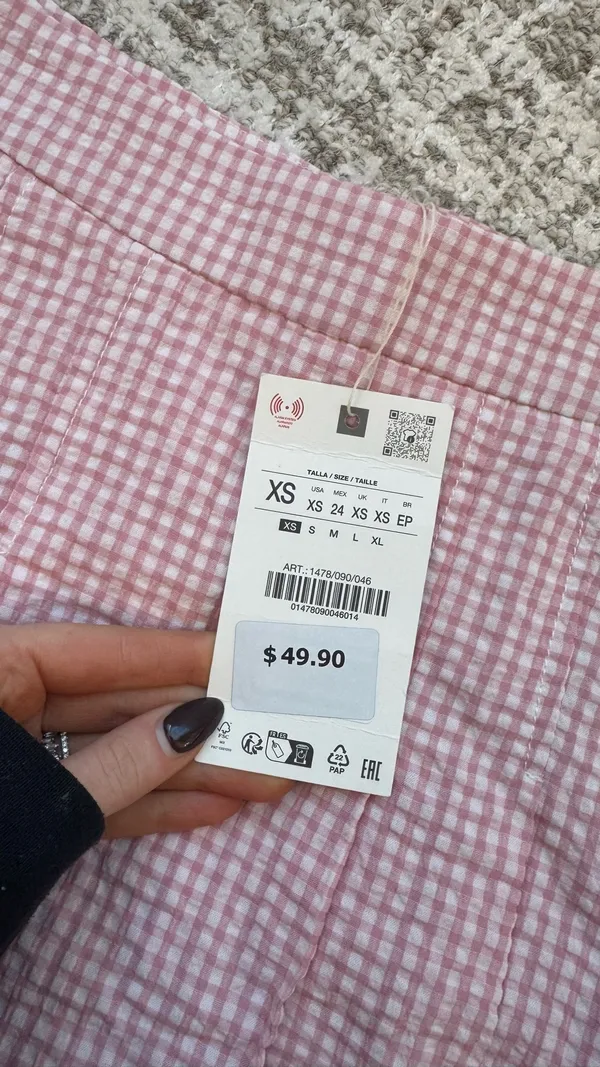 Zara Gingham Pleated Skirt - Image 2