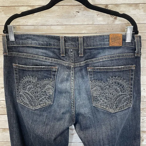 Vtg Lucky Brand Womens 14/32 Jeans Gene Montesano Zip Dark Wash‎ Boot Dungarees - Image 10