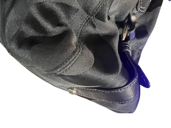 Coach black monogram hobo bag "C" pattern sateen fabric, signature Coach hangtag - Image 8