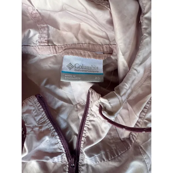 Columbia Womens Colorblock Windbreaker‎ Jacket Full Zip XS Pink Burgundy - Image 4