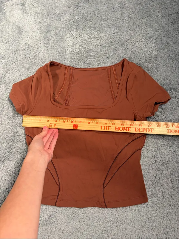 Lululemon square neck mesh yoga t-shirt ancient copper - Image 5