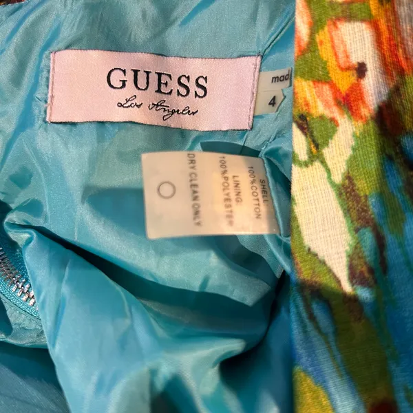 Guess Los Angeles VTG Mini Sheath Dress Y2K Watercolor Formal Party Dress - Image 8