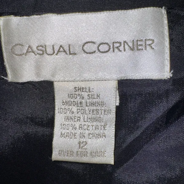 VTG 90s CASUAL Corner Old Stock Black Floral Silk Sleeveless Sheath Dress- Sz12‎ - Image 7