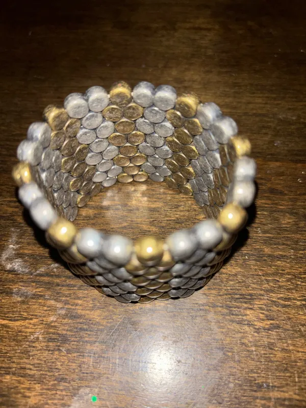 Sliver/Gold Beaded Stacker Bracelet(Pre - Image 2