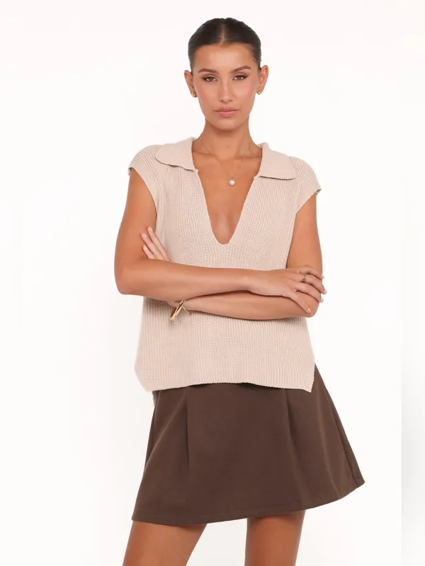 NWT Petal & Pup Cassia Belted Aline Skirt in Chocolate Brown Size 6 - Image 5