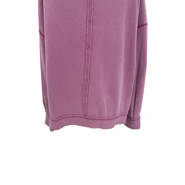 Free People‎ We The Free Oversized V Neck Raw Seam Sweatshirt Purple Small - Image 7