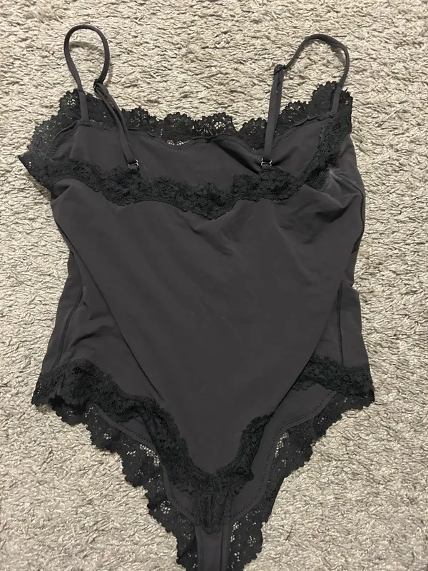 SKIMS Black Lace Bodysuit - Image 3