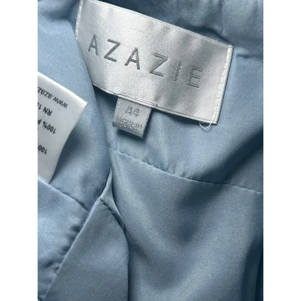 NWT Azazie Davis Bridesmaid Dress Chiffon Long Formal Gown Dusty Blue A4‎ - Image 7