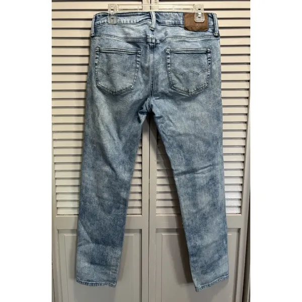 American Eagle Airflex + Light Distressed Skinny Denim Jeans Size 30x30 Mid Rise - Image 4