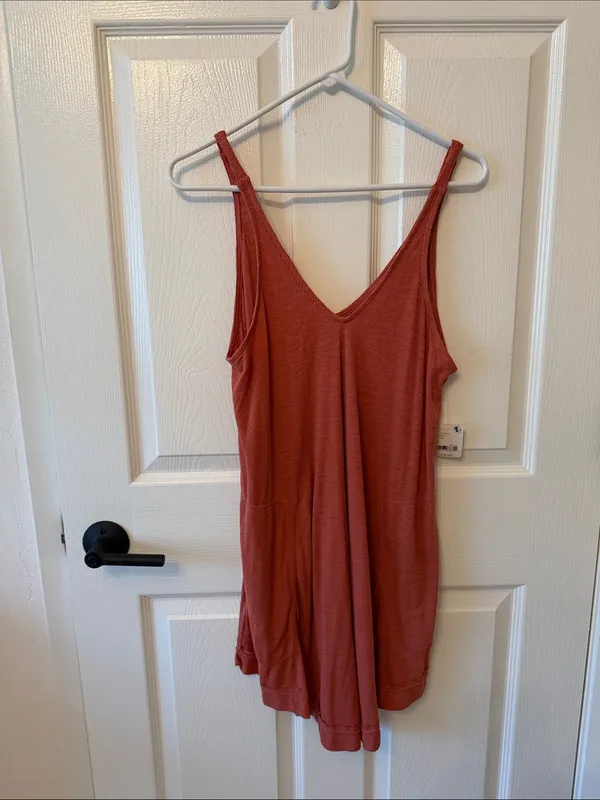 Free People FP Beach Clovers mini dress in sundown rust - Image 4