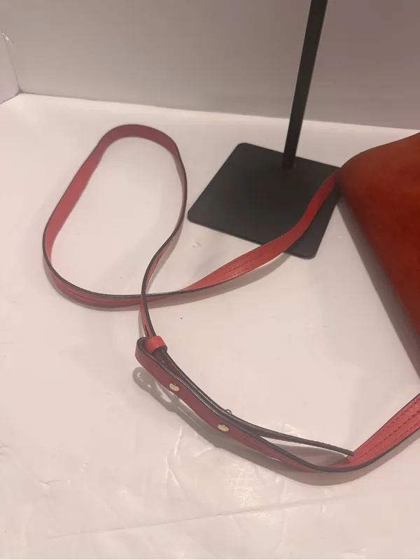Chloé Faye Small Suede & Leather Crossbody Shoulder Bag – Red / Rust - Image 8