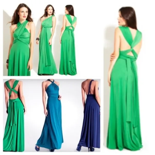 Von Vonni Raven Navy Blue Convertible Tie Wrap Maxi Dress - Image 7