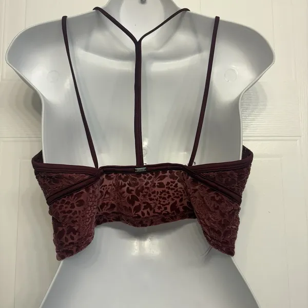 Victoria`s Secret Pink Lightly Lined Bralette Velvet Size Large‎ Vamp Red - Image 5