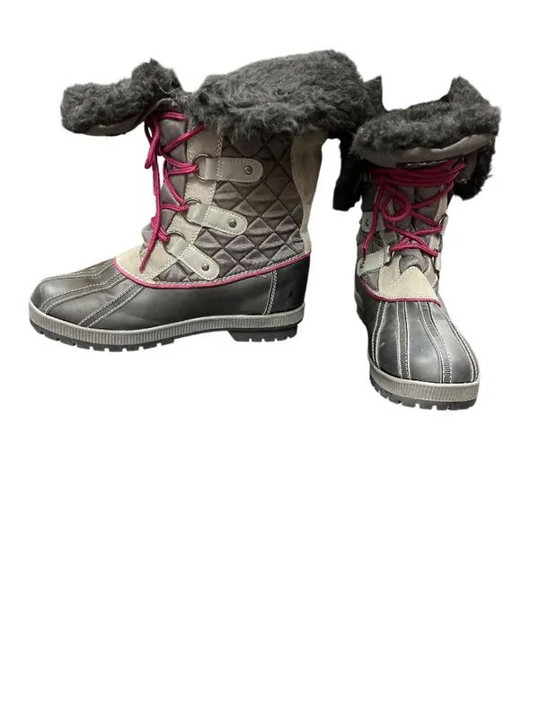 Totes Gracie Black wms black gray versitile mid calf winter boots 10M SKU 10-646 - Image 2