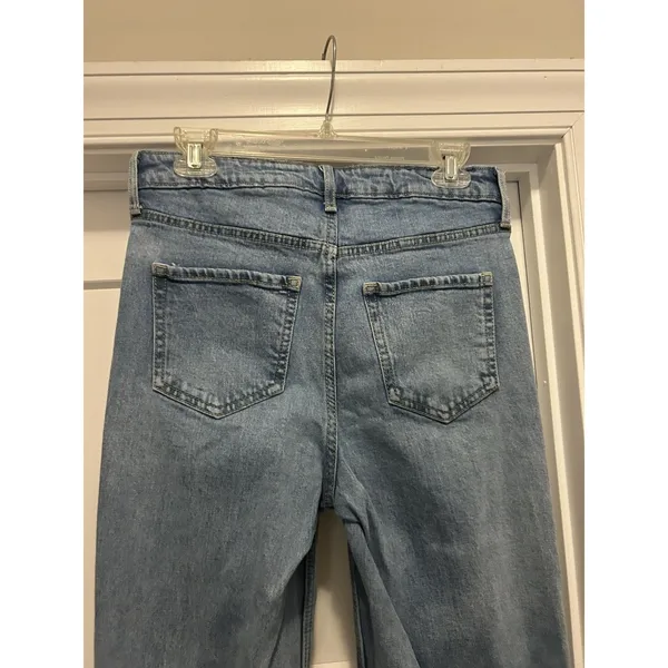 Old Navy Jeans Womens Size 4 Light Wash Denim High Rise Wide Leg Baggy Grunge - Image 3