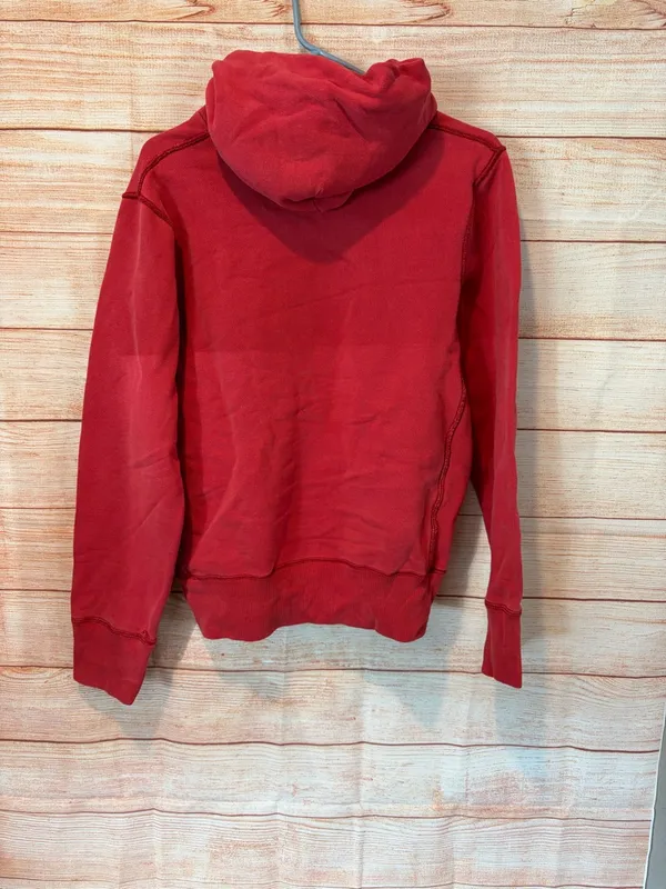 Abercrombie & Fitch Red Pullover Hoodie with Arch Logo - Image 2