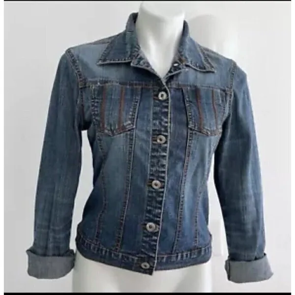 Vinatge Western jean Jacket SMALL BLUE Access AC-3998 spandex Denim - Image 8