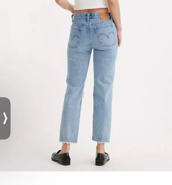 Levi’s wedgie straight leg rawhem button fly ankle jeans 25 - Image 5