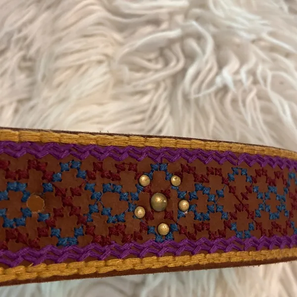 Lucky Brand Brown and Purple Embroidered Belt size S (30) excellent condition - Image 7