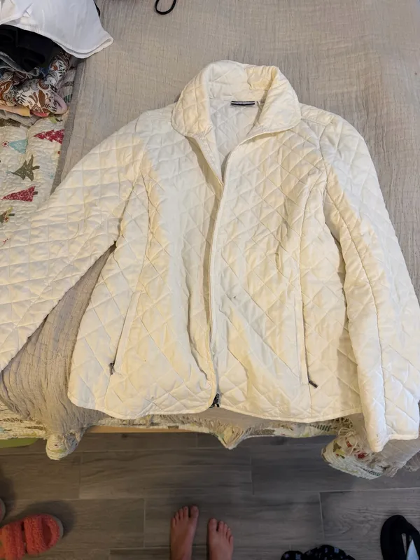 Croft & Barrow cream tuft jacket M - Image 3