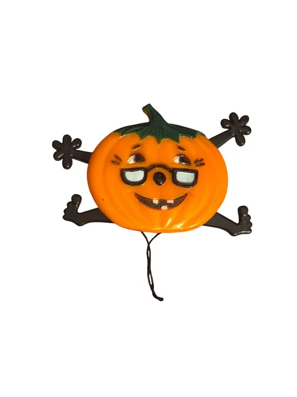 Vintage Articulated Jack O Lantern Pumpkin Pin Pull String Arms Legs Move Estate - Image 3