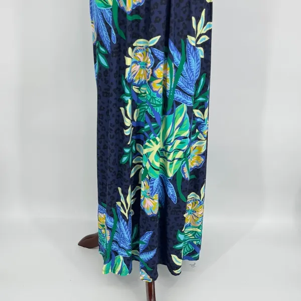 Lilly Pulitzer Orla Halter Maxi Dress Medium Navy Blue Floral Tropical Preppy - Image 6