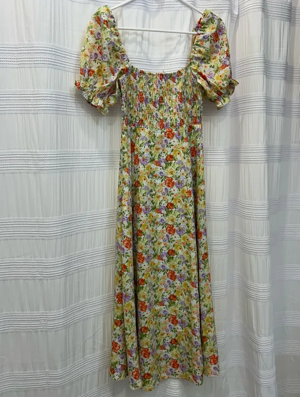 ASTR The Label Floral Puff Sleeve Midi Dress - Image 3
