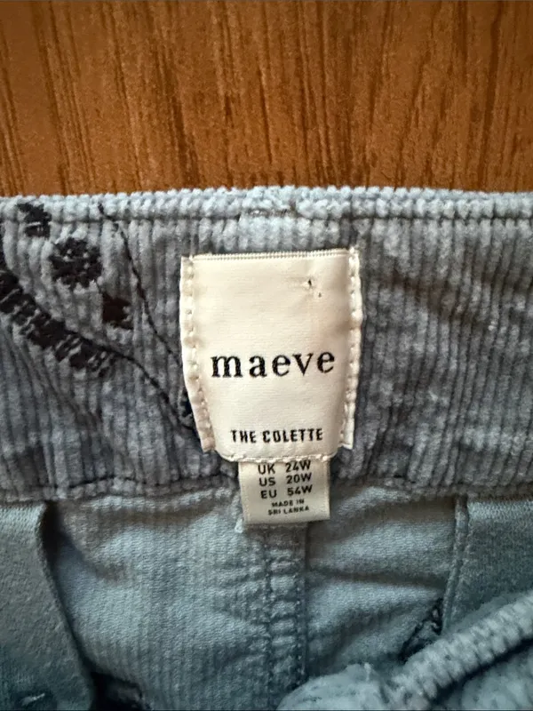 Maeve Collette Embroidered Corduroy Pants- Size 20 - Image 5