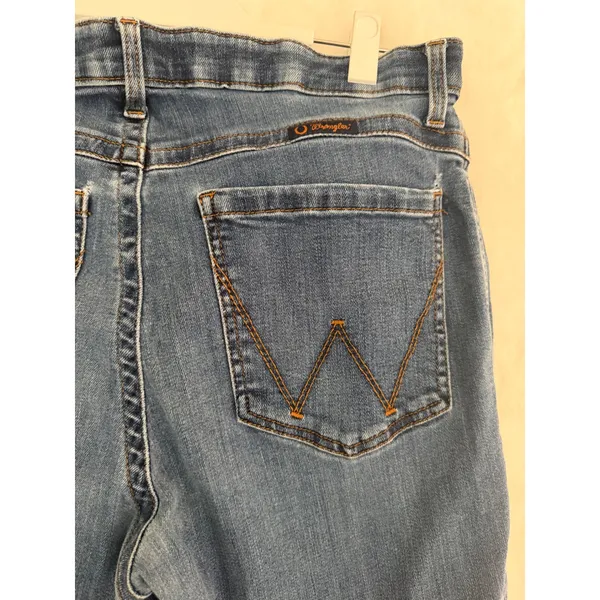 Wrangler Willow Mid Rise Straight‎ Leg Jeans Medium Wash Blue Denim Womens 30x31 - Image 7
