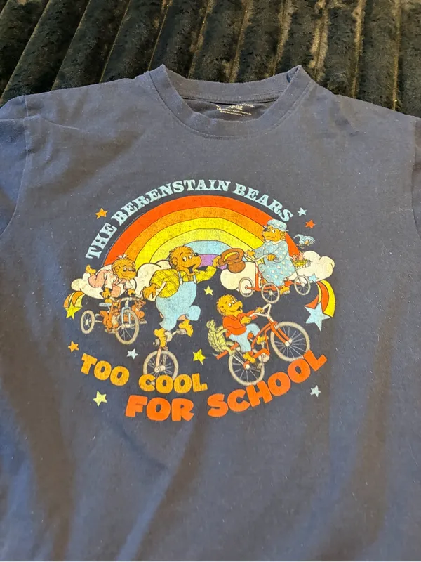 Navy 'Too Cool For School' Graphic Tee Blue Size L - Image 2