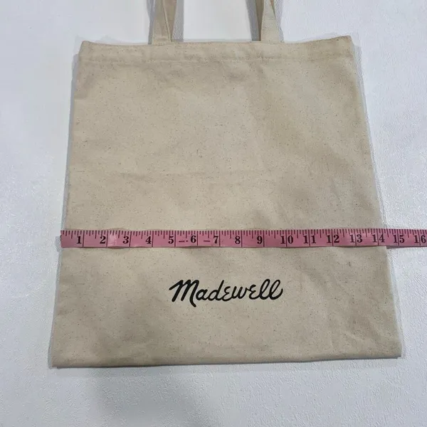 Madewell Canvas Tote Bag Cream Logo Reusable Shopping Bag - Image 3
