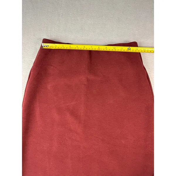 OGL Move Burgundy Red Knit Midi Skirt High Waisted Wool Blend Size S - Image 7