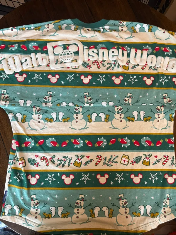 Walt Disney World Spirit Jersey Long Sleeve Christmas Snowman Holiday Size M - Image 3