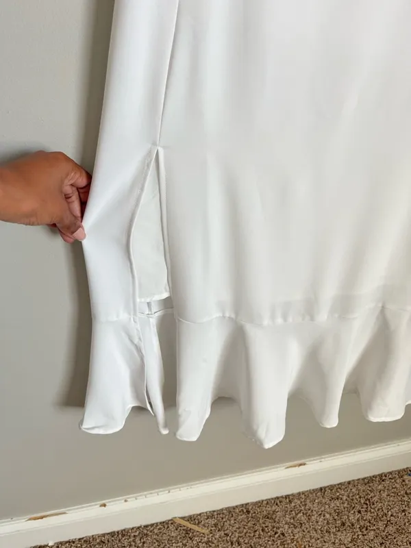 ANRABESS | White Tie-Shoulder Maxi Dress Sz M - Image 4