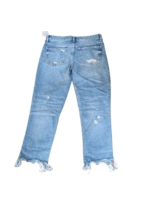 Free People Good Times Relaxed Distressed Cropped Jeans Size 26 - Image 12