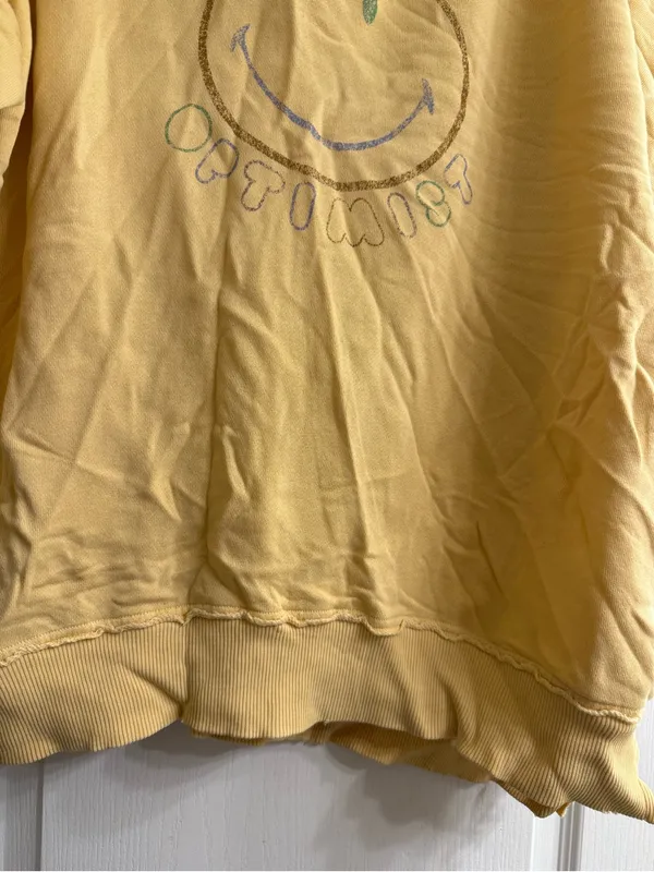 Aerie Butter Yellow Smiley® Total Optimist Down-To-Earth Crew Sweatshirt - M - Image 4