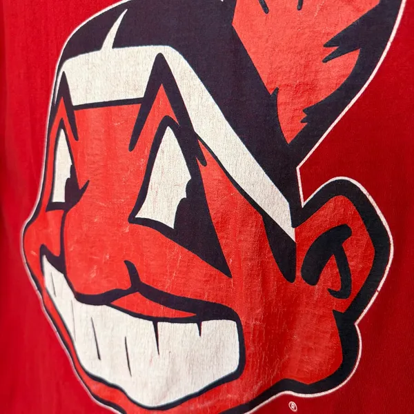 Rare Vintage 90's Genus Cleveland Indians Long Sleeve Shirt Large - Image 3