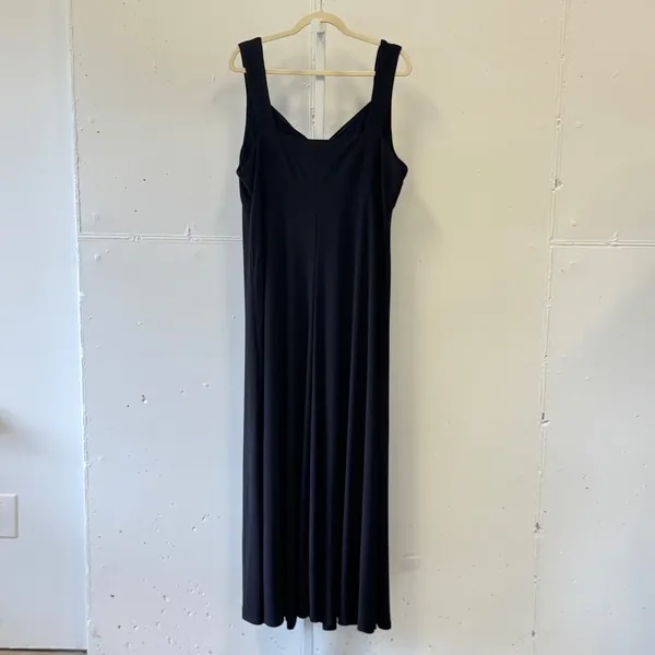 Vikki Vi Black Ruched Sweetheart Neck Sleeveless Maxi Dress Plus Size 1X Jersey - Image 2