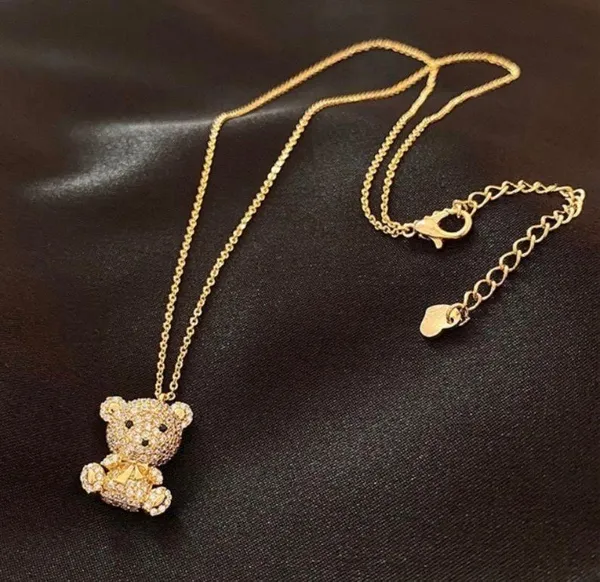 18K Gold Plated Cute Teddy Bear Pendant Necklace for Women - Image 3