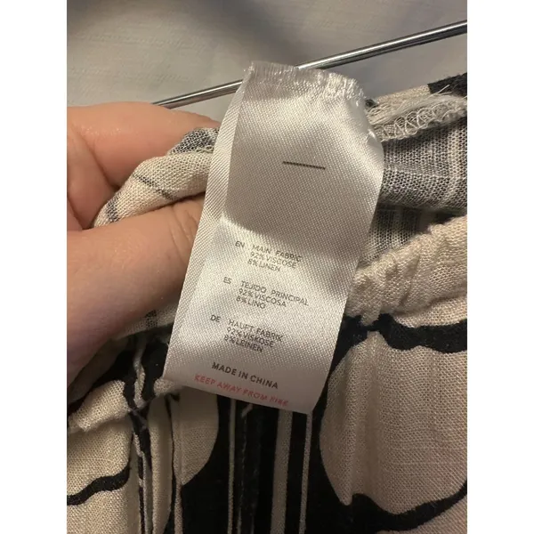 4th & Reckless Linen Blend Beach Pants Black and White Floral Print Size XXL - Image 3