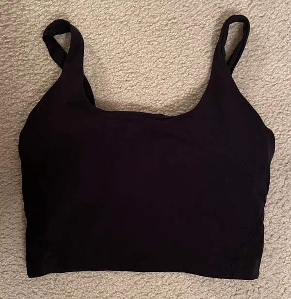 Lululemon Nulu Fold Tight Crop Yoga Tank Top Black - Image 6